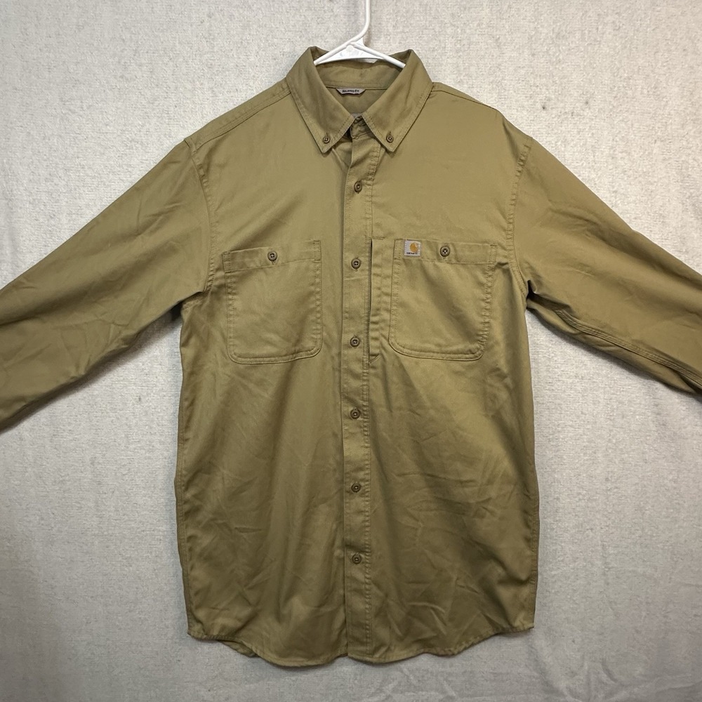 Carhartt Rugged Professional Series RelaxFit Canvas LongSleeve Khaki Medium Tall